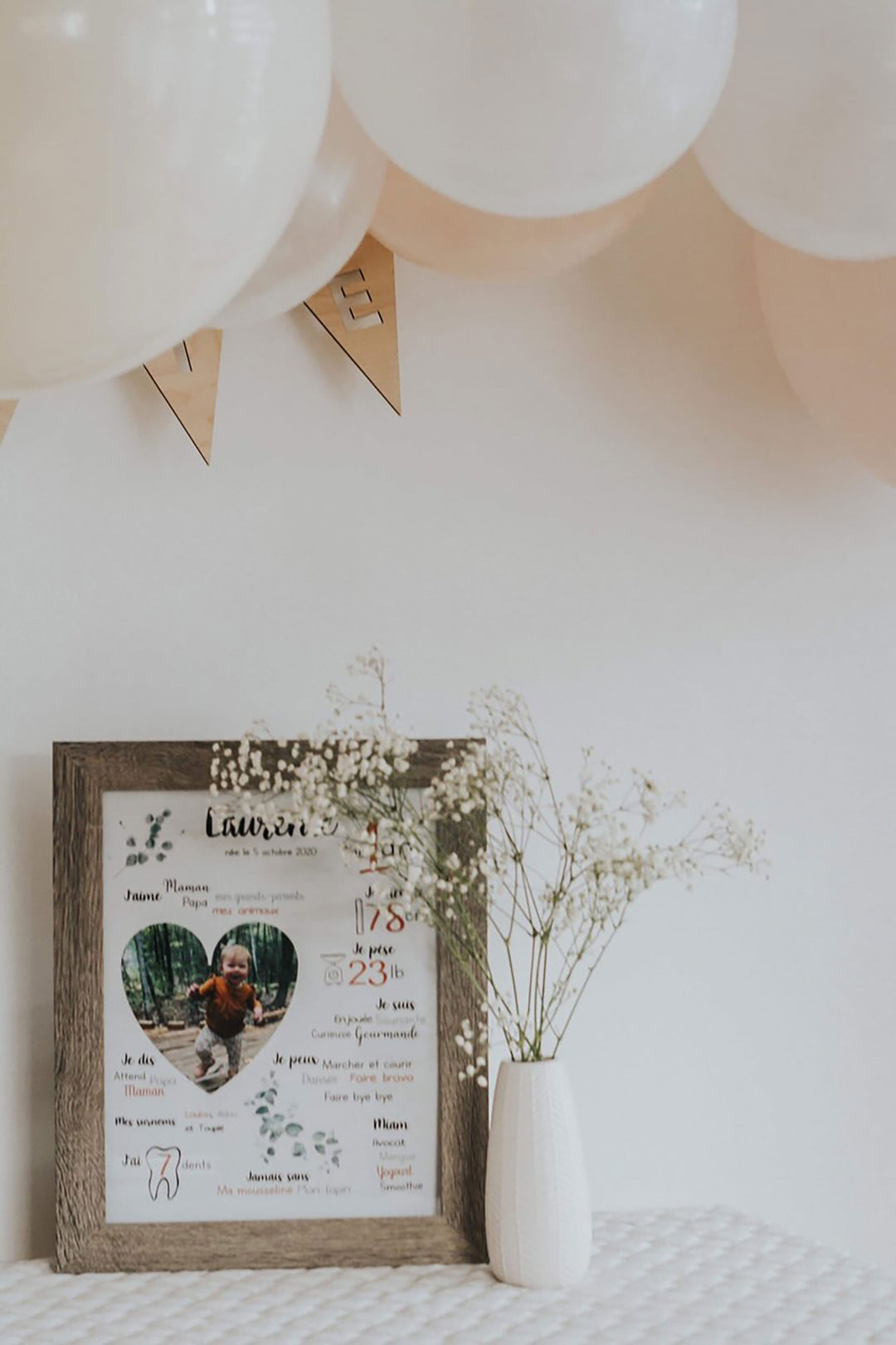 Affiche premier anniversaire ''Photo et coeur''