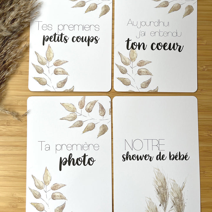 Cartes-étapes - Ma grossesse, Pampas et feuillage