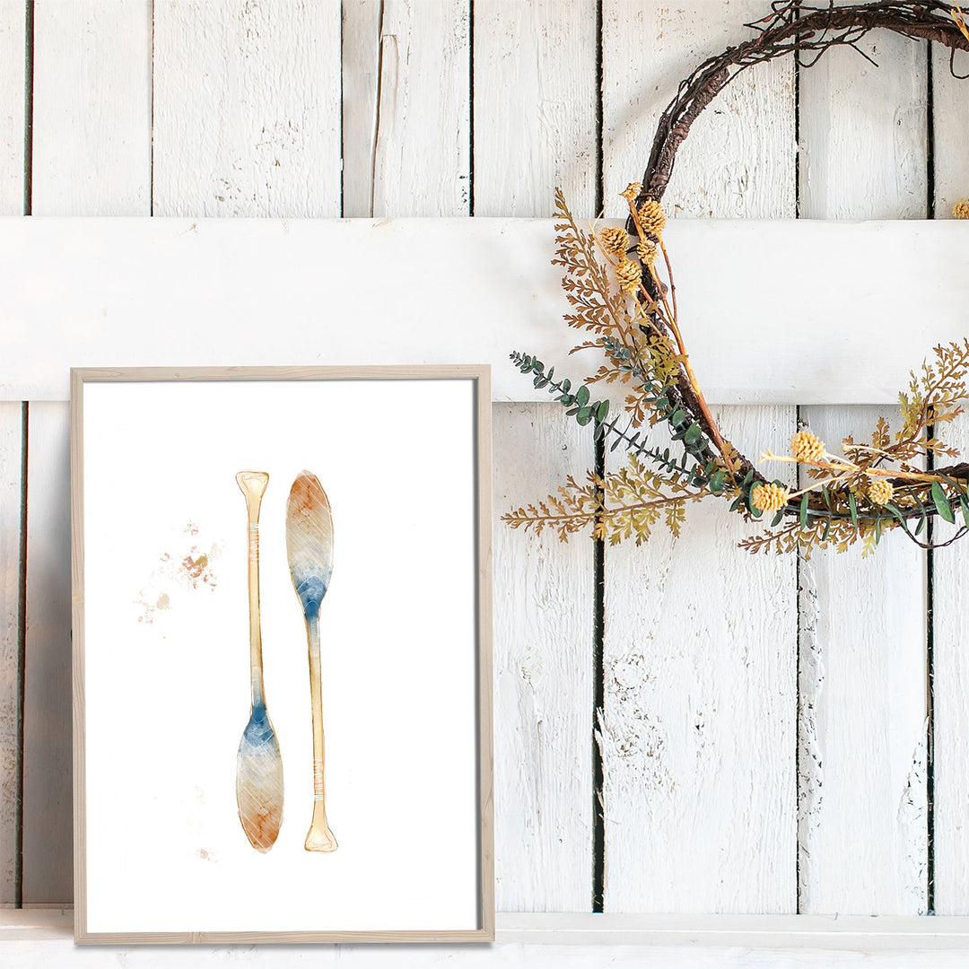 Illustration - Paire de rames de bois