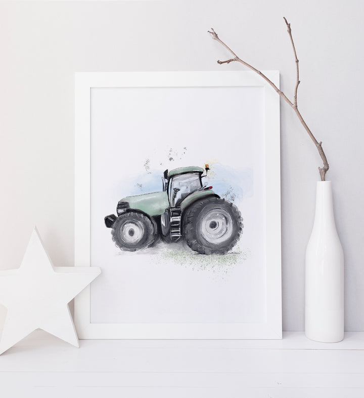 Illustration imprimée vert turquoise