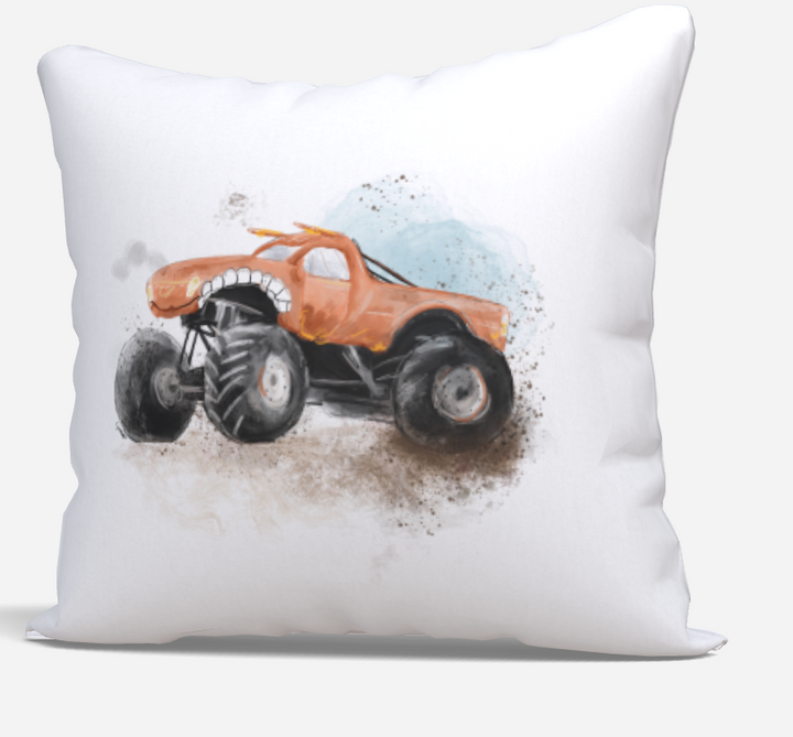Cushion cover · Monster trucks - Orange 