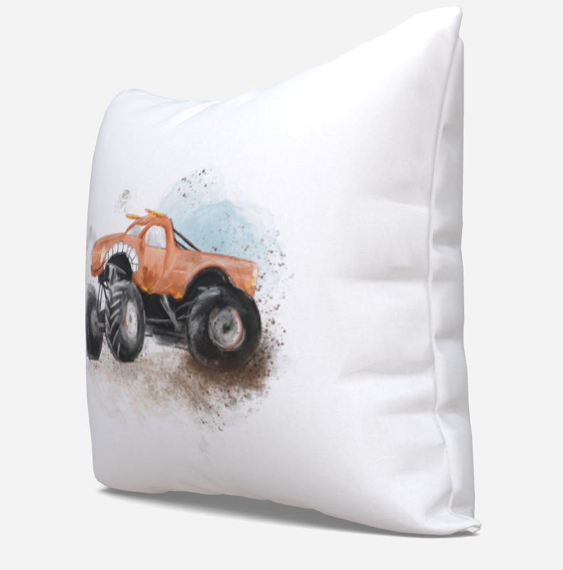 Cushion cover · Monster trucks - Orange 