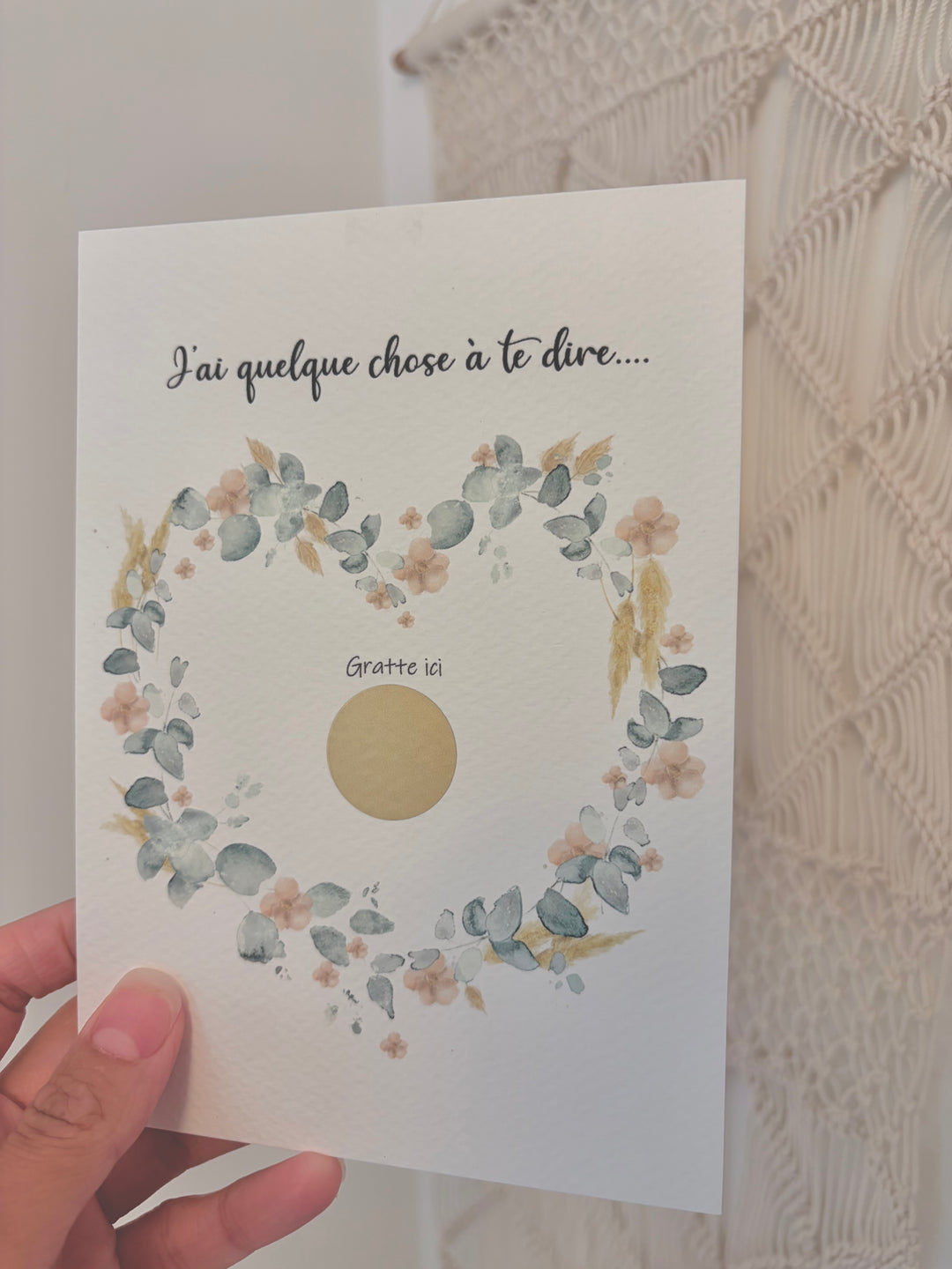 Customizable scratch card - Will you marry me? Flowery heart