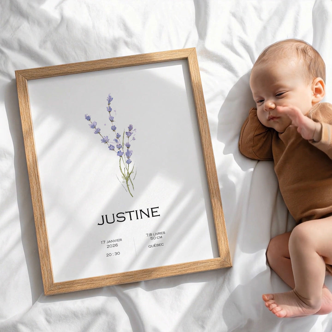 Birth poster - Lavender