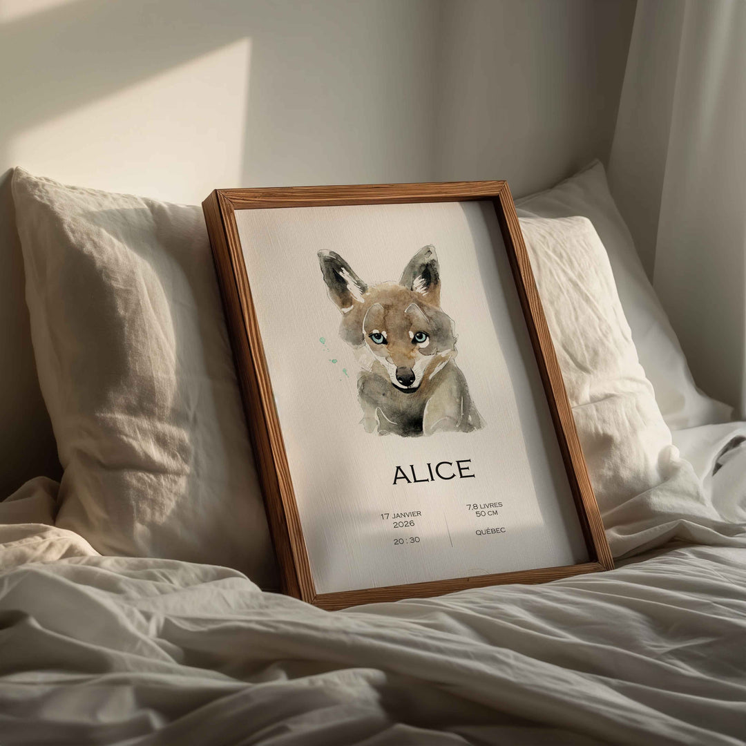 Birth announcement poster - she -wolf