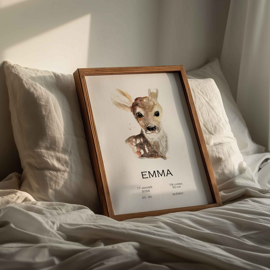 Birth announcement poster - bunny