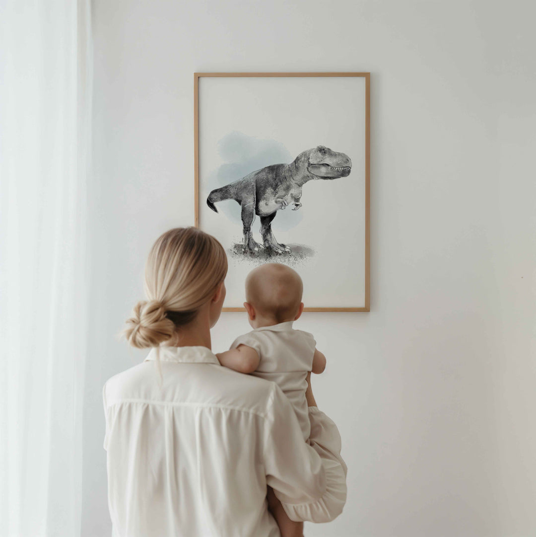 Set of black-and-white dinosaur illustrations