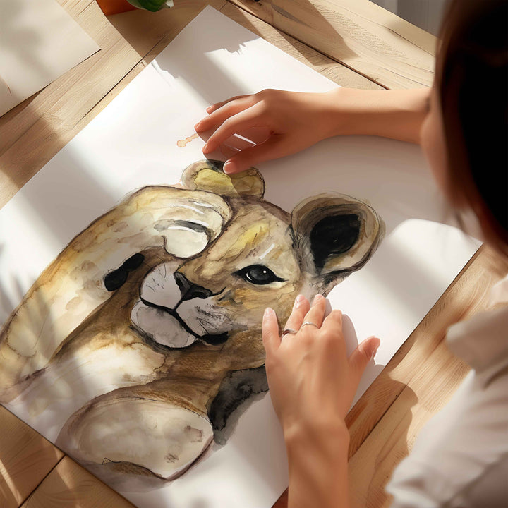 Illustration - Savanna Animals - Lion Cub