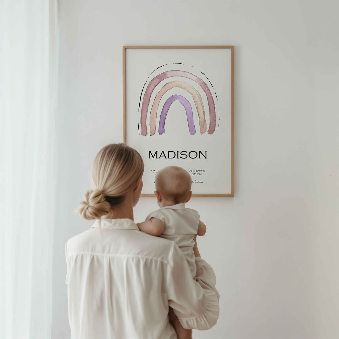 Birth announcement poster - Rainbow