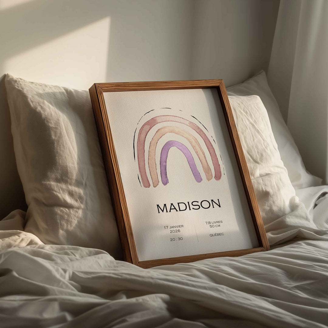 Birth announcement poster - Rainbow