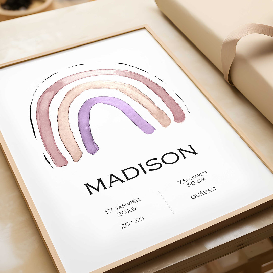 Birth announcement poster - Rainbow