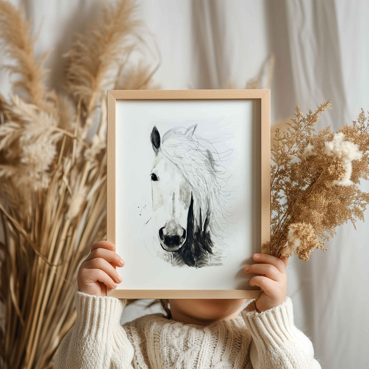 Illustration - Farm animals - white horse