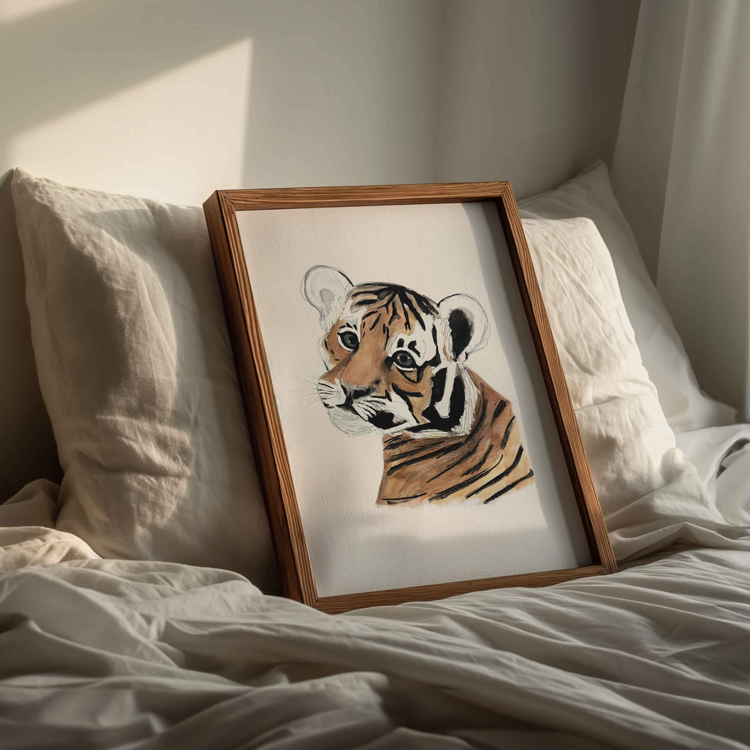 Illustration - Animals of the savannah - baby tiger