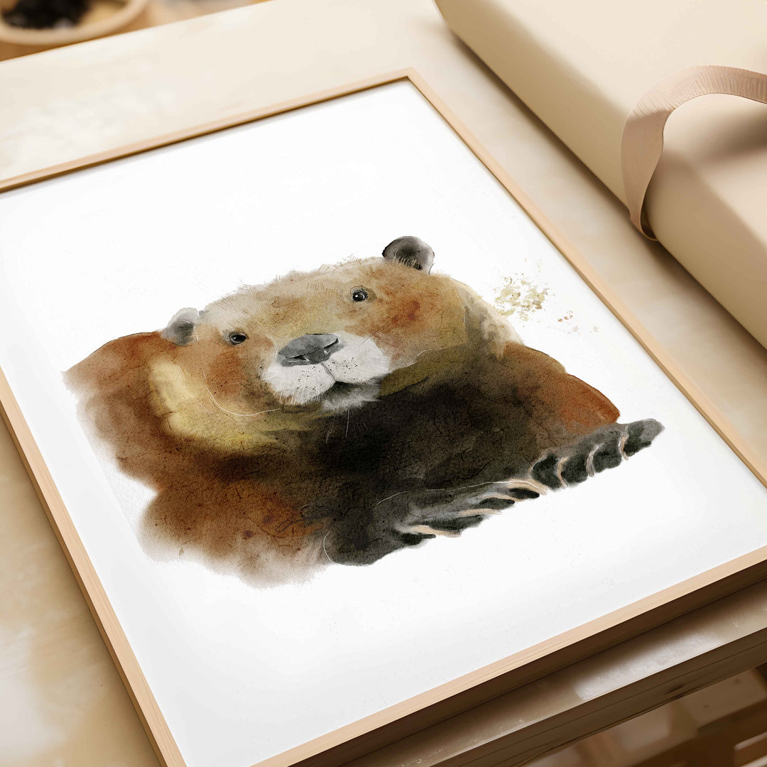 Trio d'affiches animaux de la forêt - Castor, loutre, tamia