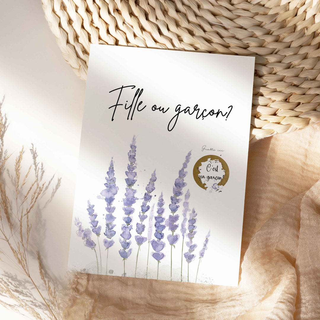 Carte à gratter nature et fleurs sauvages  -  Fille ou garçon?