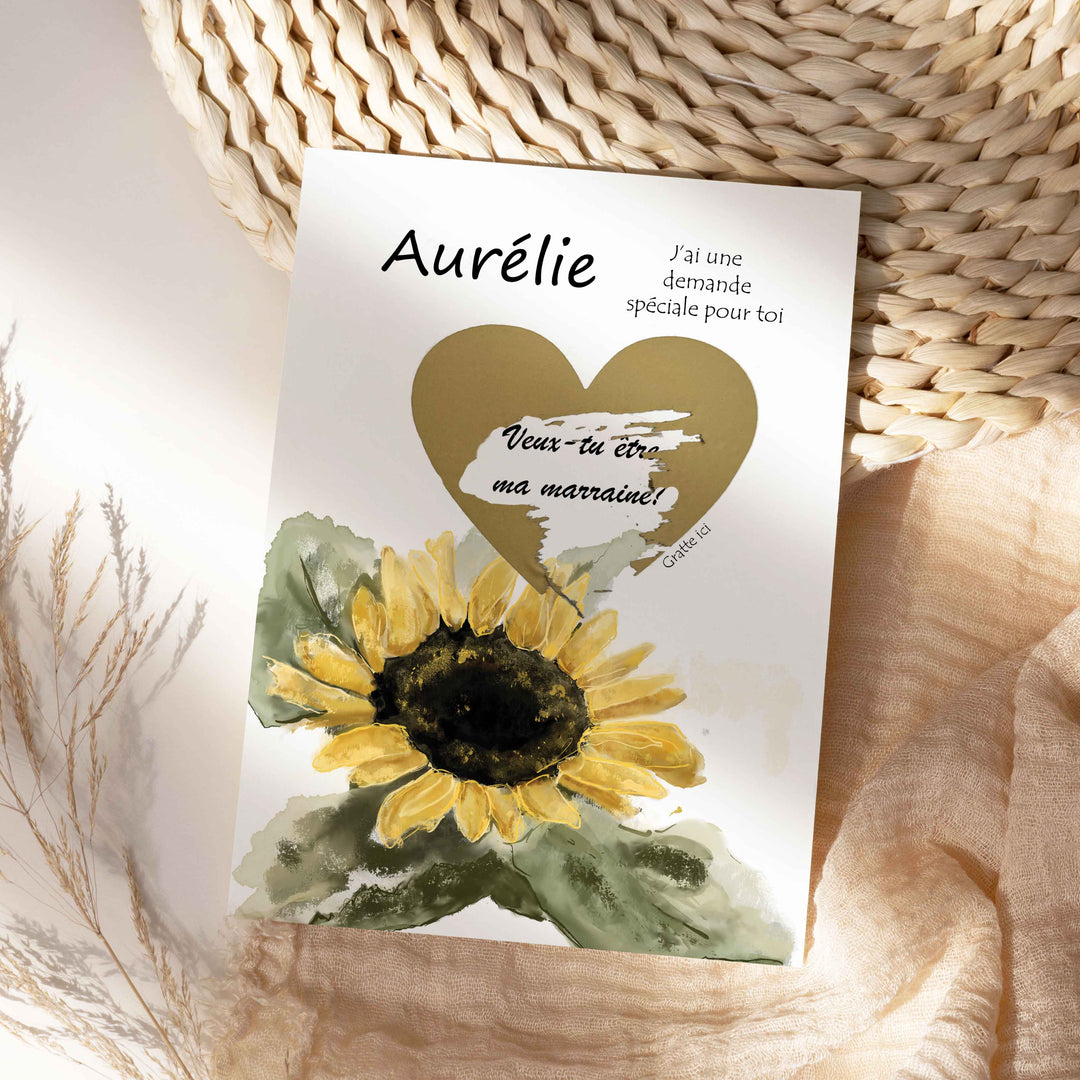 Customizable scratch card - Do you want to be my godmother?