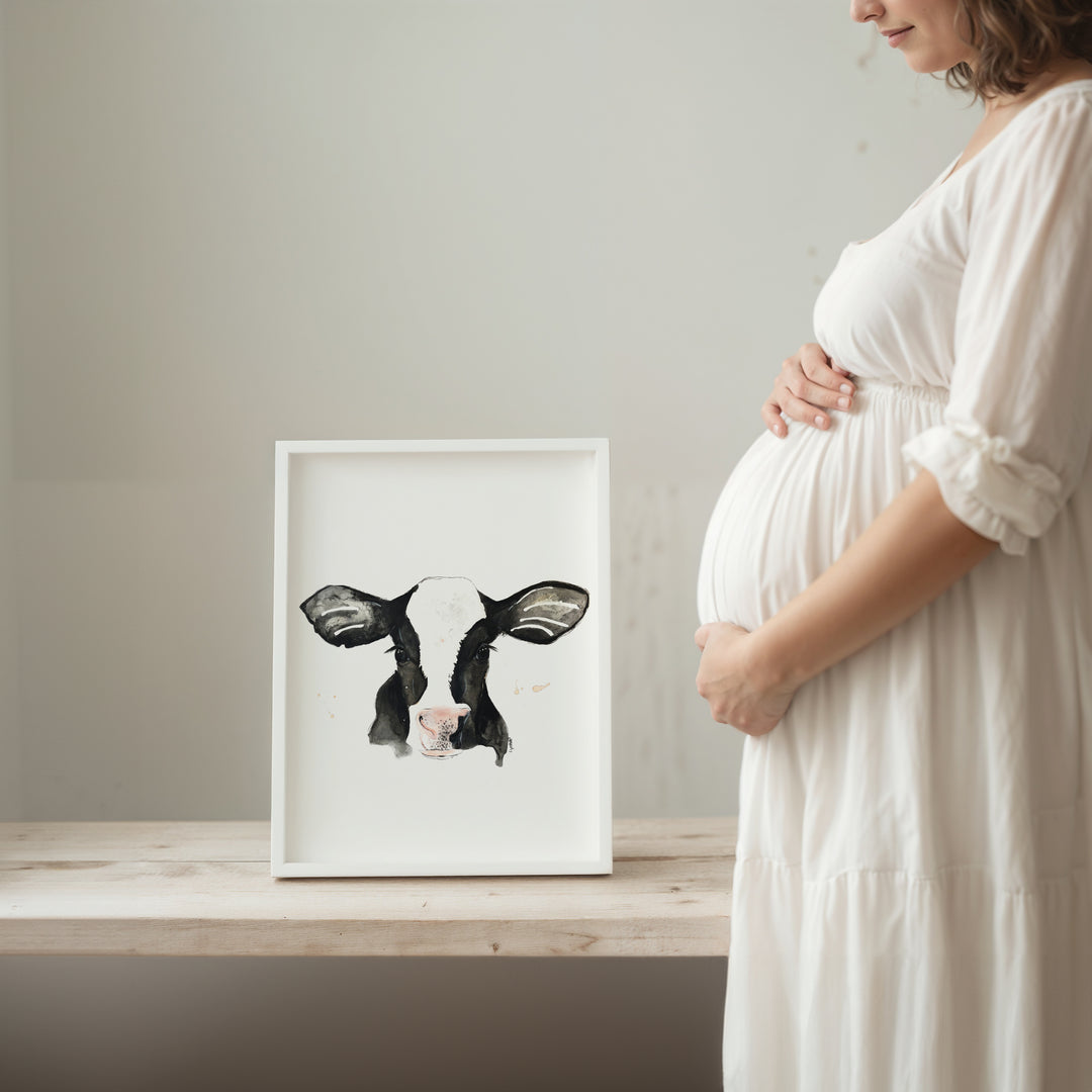 Illustration - animaux de la ferme - Vache holstein