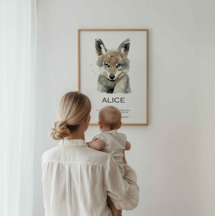Birth announcement poster - she -wolf