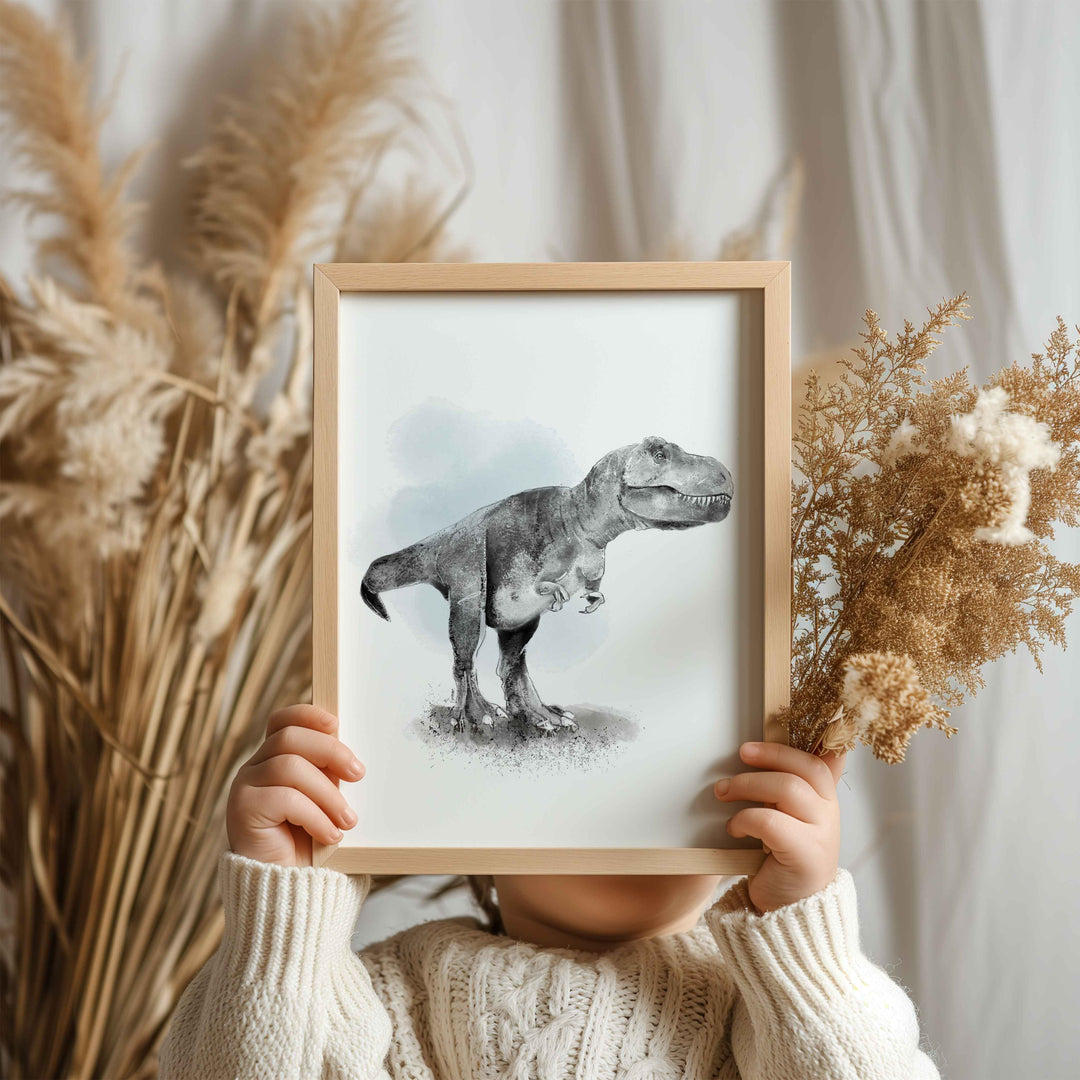 Illustration - Dinosaure - T-Rex noir et blanc