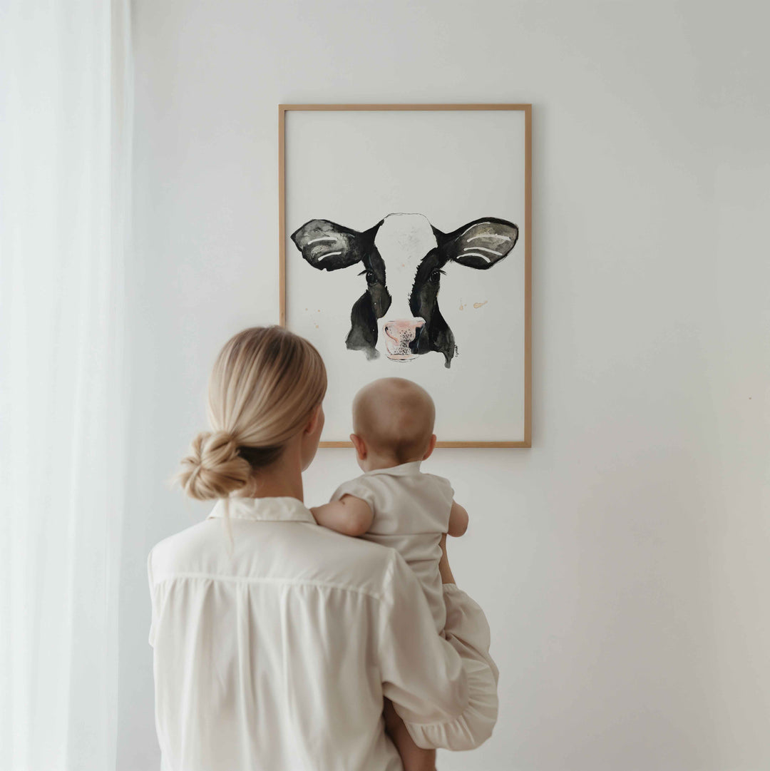 Illustration - animaux de la ferme - Vache holstein
