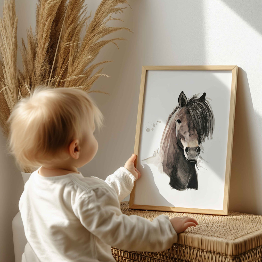 Illustration - animaux de la ferme - jeune cheval