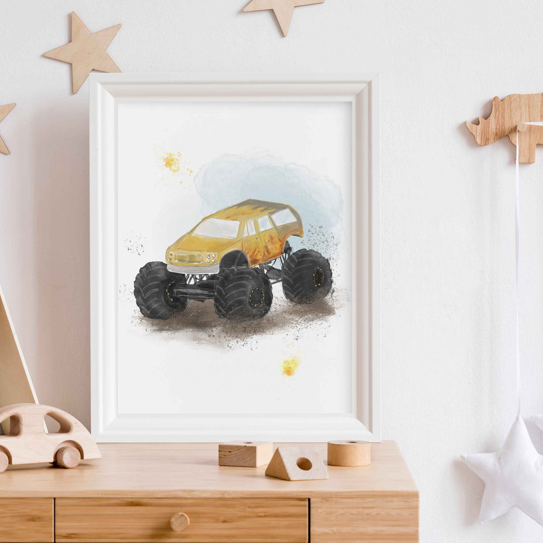 Set of 6 Monster Truck illustrations