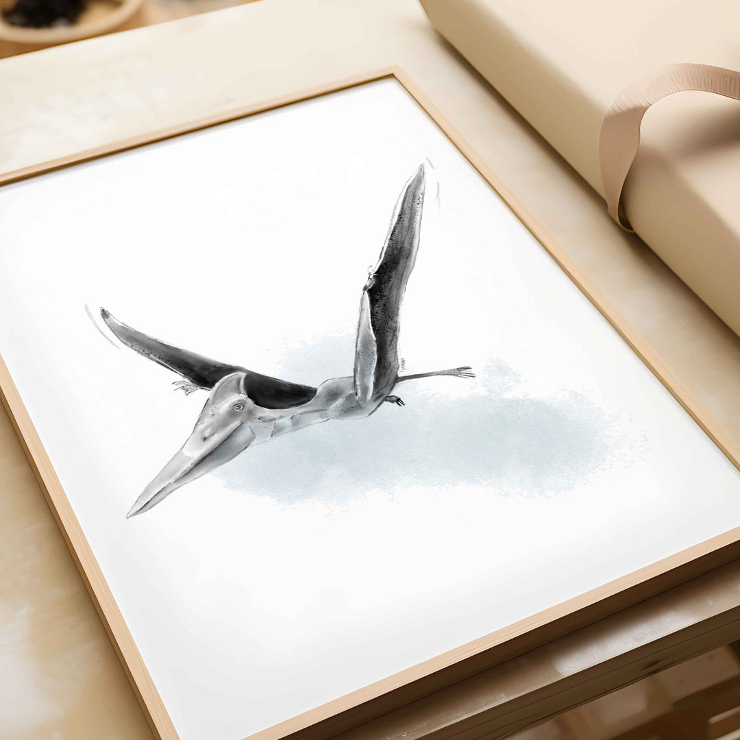 Set of black-and-white dinosaur illustrations