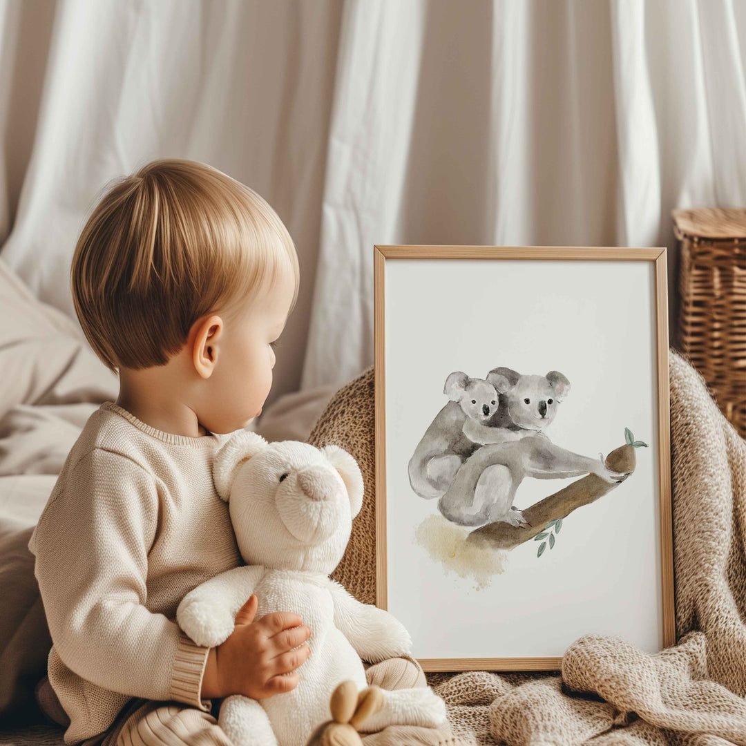 Poster - Australian animals - mother koala and her baby