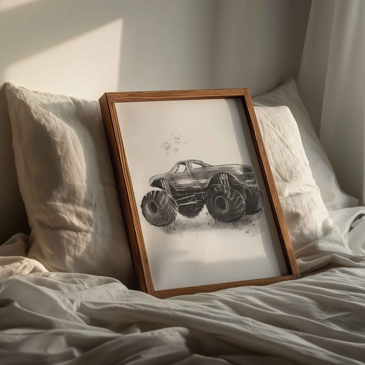 Monster Trucks poster set - Black and white