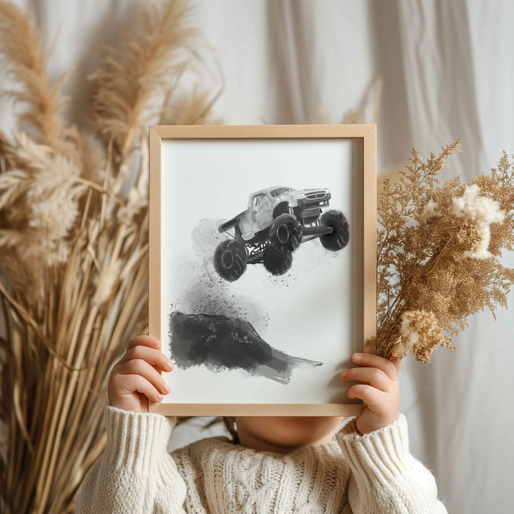 Monster Trucks poster set - Black and white