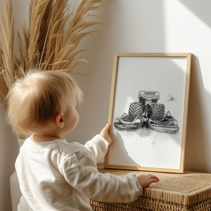 Monster Trucks poster set - Black and white