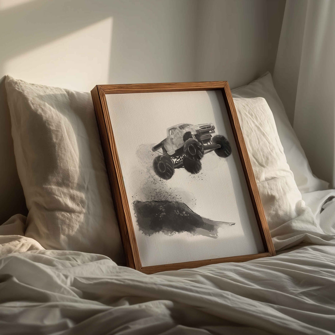 Monster Trucks poster set - Black and white