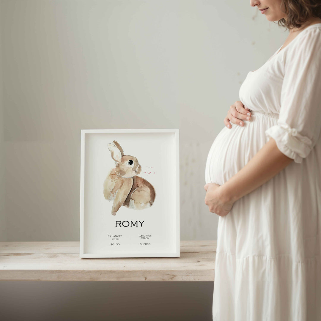 Birth announcement poster - bunny