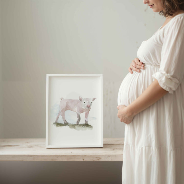 Illustration - Animaux de la ferme - cochon rose