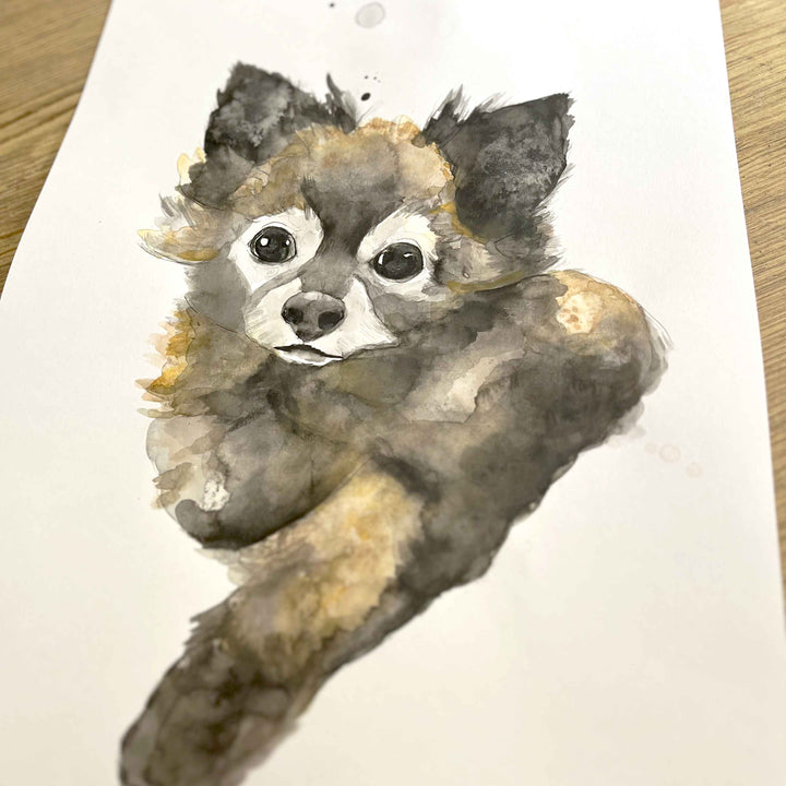Portrait d'animal de compagnie 12x16 pouces – aquarelle