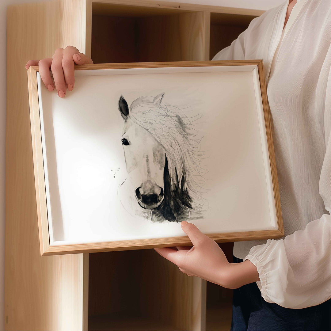 Illustration - Farm animals - white horse