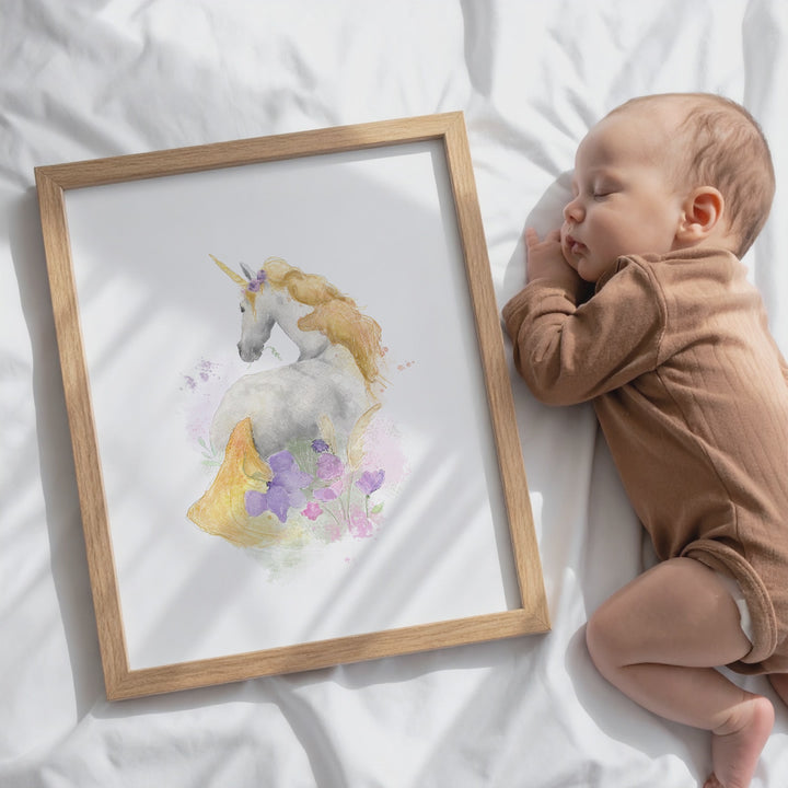 Illustration - Unicorn and flowers