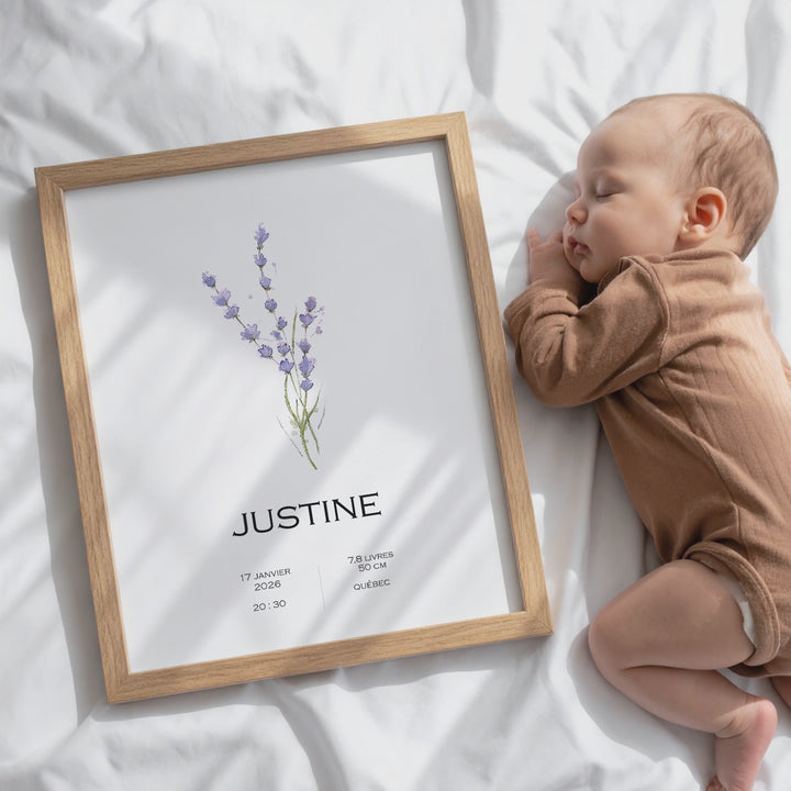 Birth poster - Lavender