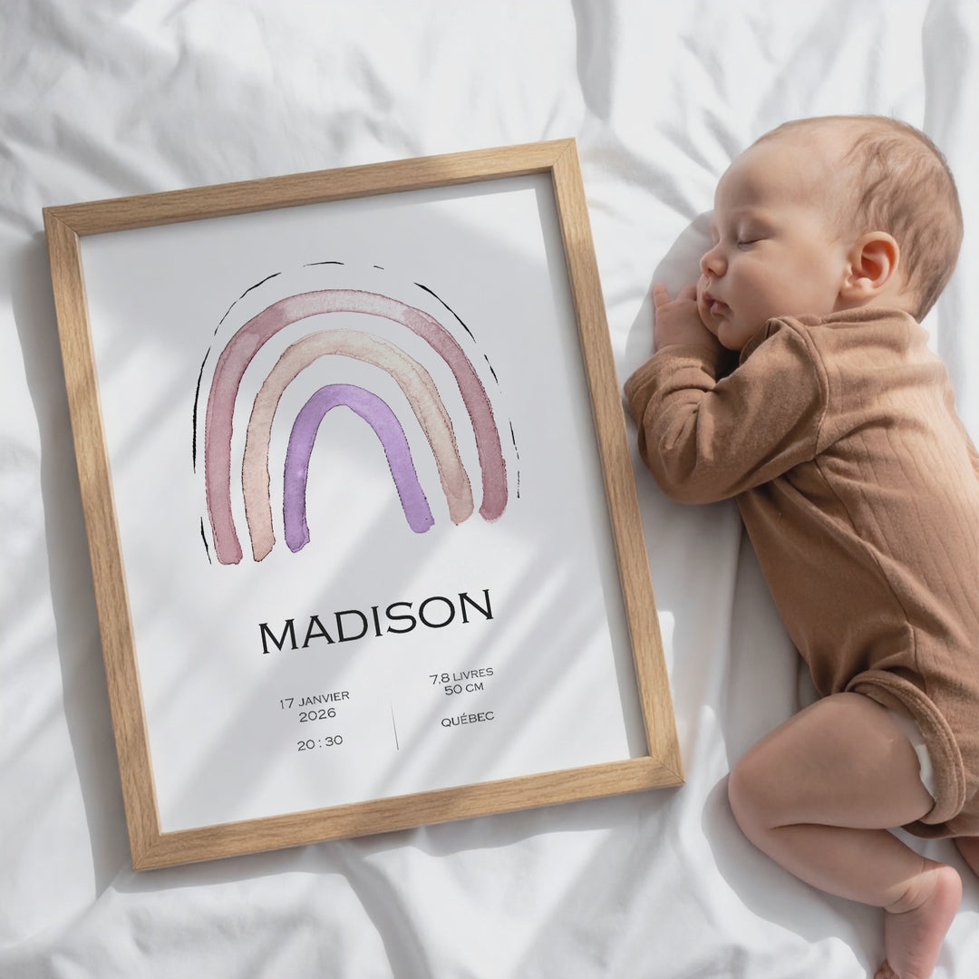 Birth announcement poster - Rainbow