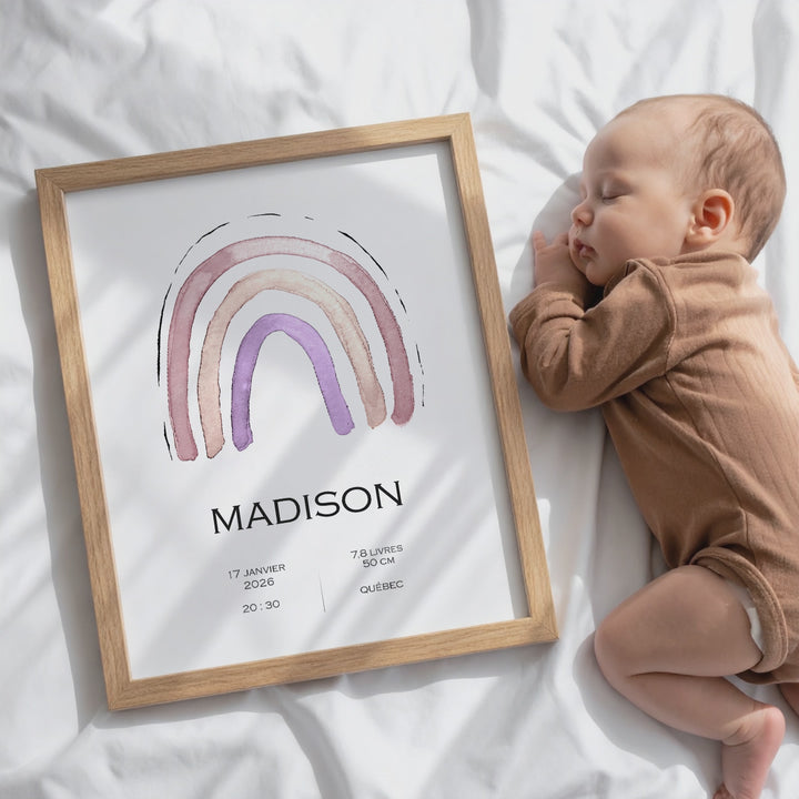 Birth announcement poster - Rainbow