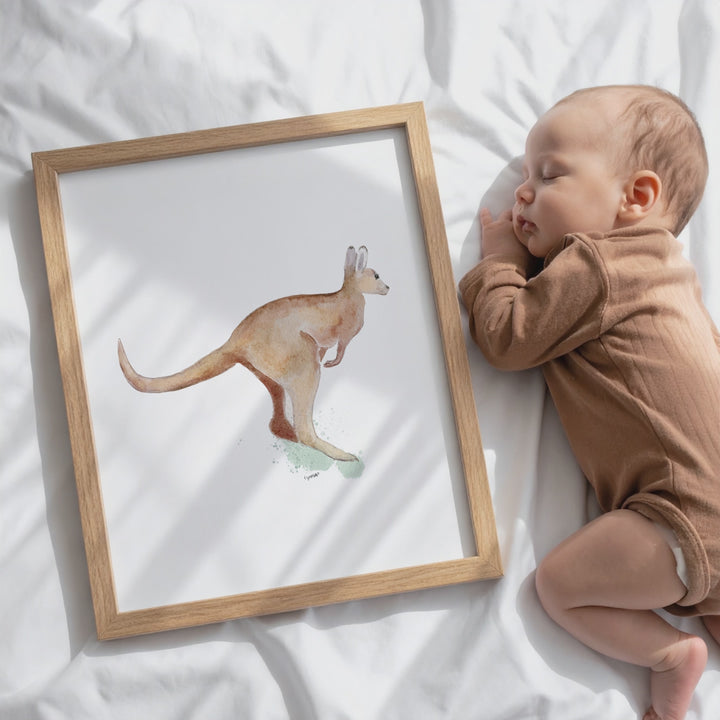 Print - Animals of Australia - Leaping Kangaroo