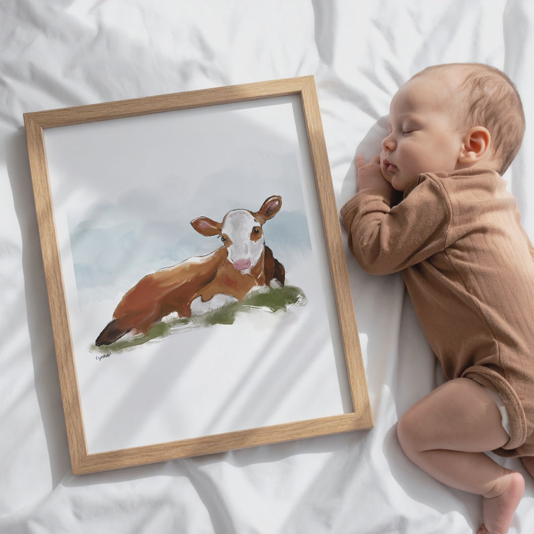Wall print - Hereford Calf