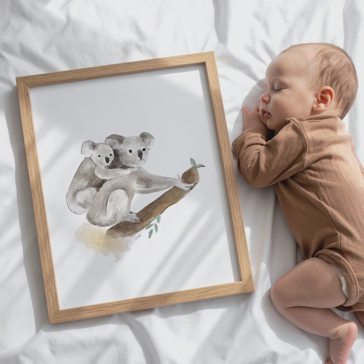 Poster - Australian animals - mother koala and her baby