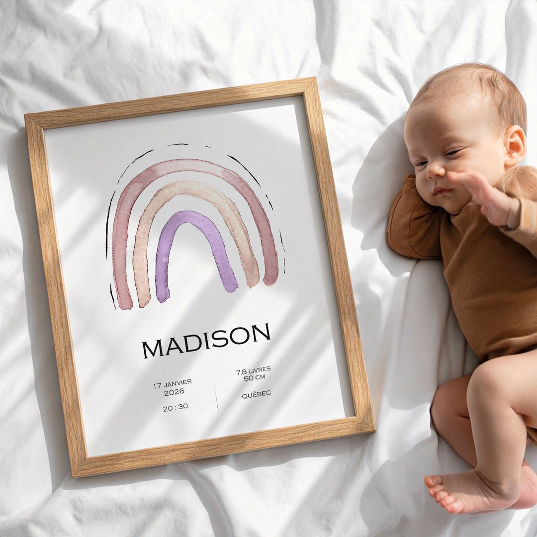 Birth announcement poster - Rainbow