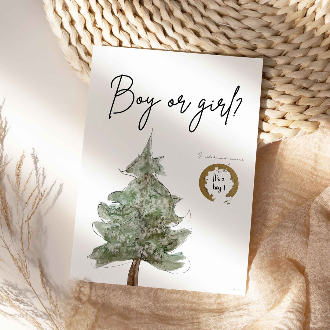 Nature and flowers scratch cards - Meadow Gender reveal - Girl or boy?