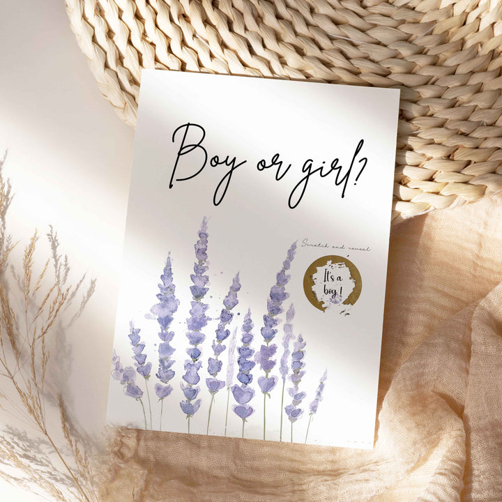 Carte à gratter nature et fleurs sauvages  -  Fille ou garçon?