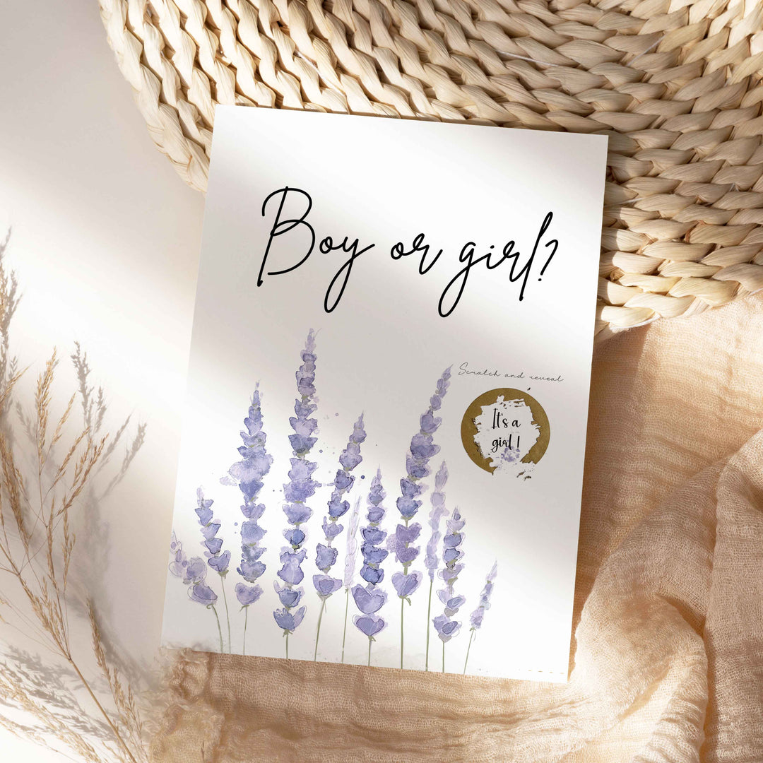 Carte à gratter nature et fleurs sauvages  -  Fille ou garçon?