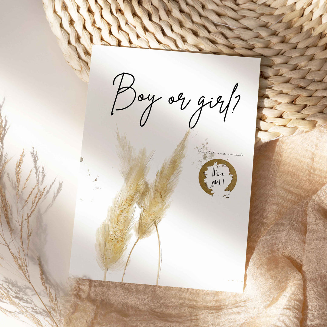 Carte à gratter nature et fleurs sauvages  -  Fille ou garçon?