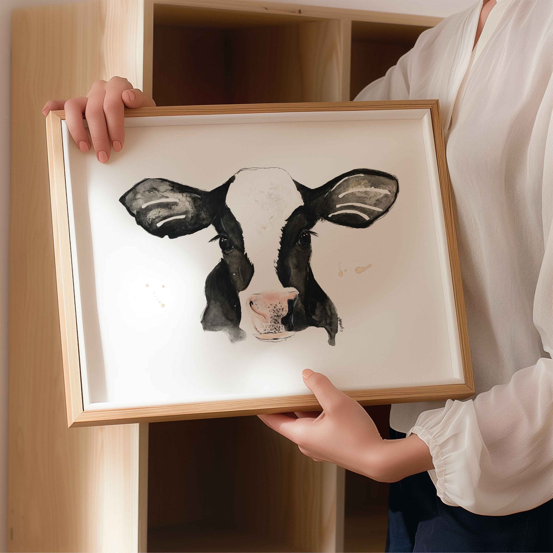 Illustration - animaux de la ferme - Vache holstein