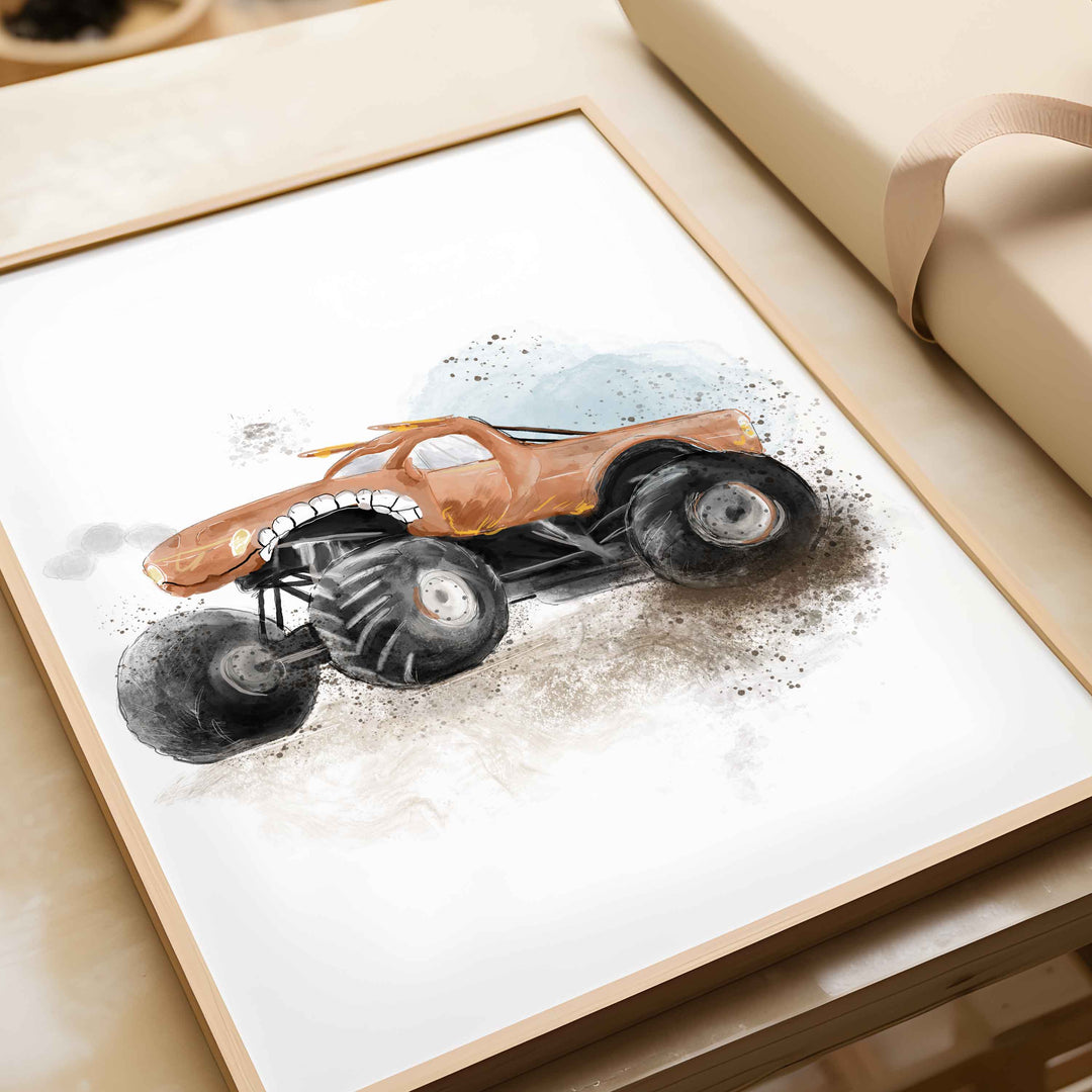 Set of 6 Monster Truck illustrations